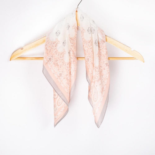 Paisley Neckerchief Pink/Grey