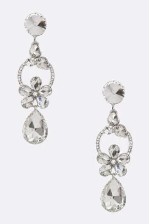 Mix Crystal Flower Earrings