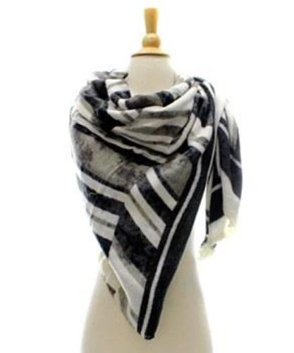 Striped Shawl/Scarf Black/Multi