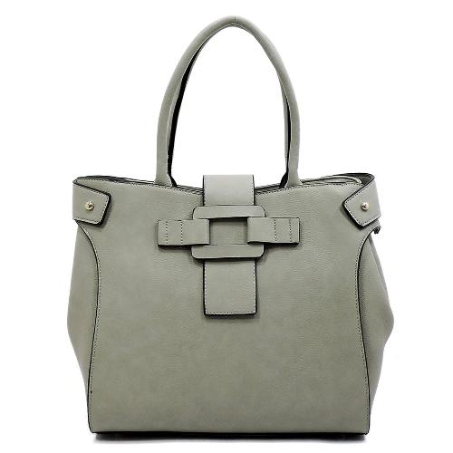 Fashion Buckle Satchel Grey