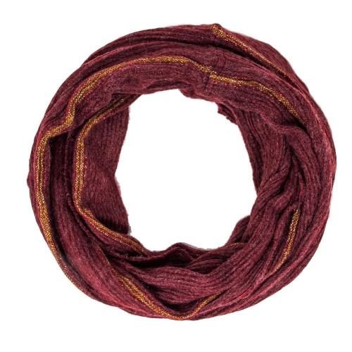 Stripe Detail Infinity Scarf Burgundy