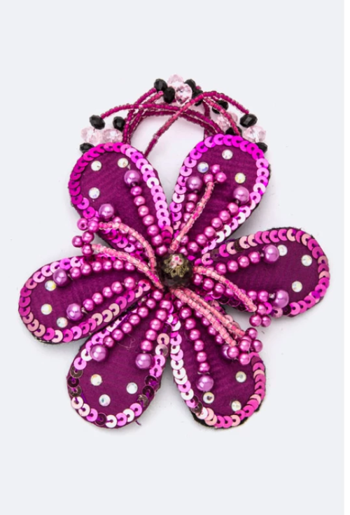 Bead & Sequins Flower Hair Tie