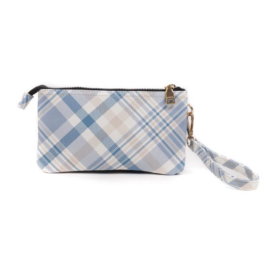 Plaid Pattern Wristlet