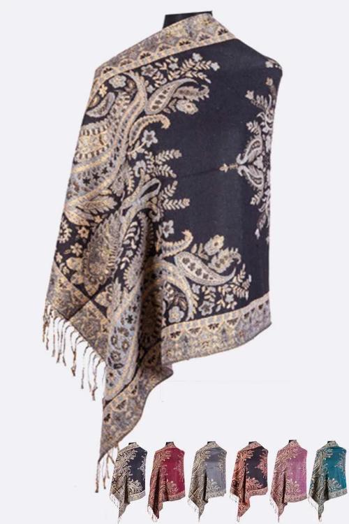 Floral Paisley Pashmina Scarf