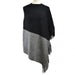 Big Zipper Point Oblong Poncho Grey/Black
