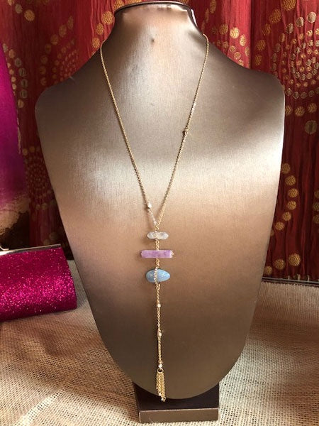 Large Bronze Satin Fabric Necklace Display
