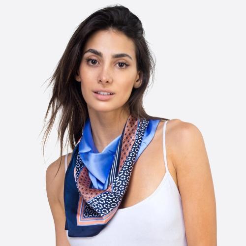 Lightweight Multi-Striped Scarf Blue