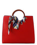 Fashion Handbag with Scarf Accent Watermelon