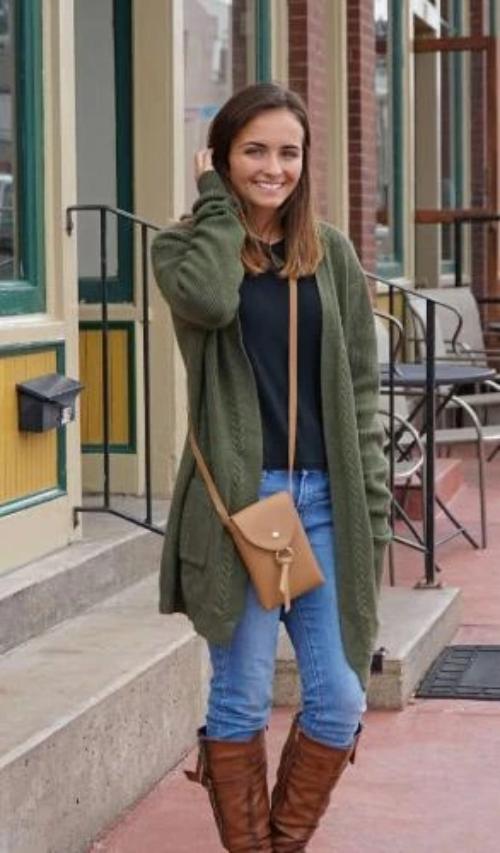 Fall Dunedin Cardigan/Wrap Green