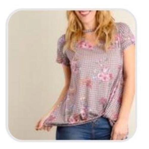 Floral Knot Hem Blouse Plum