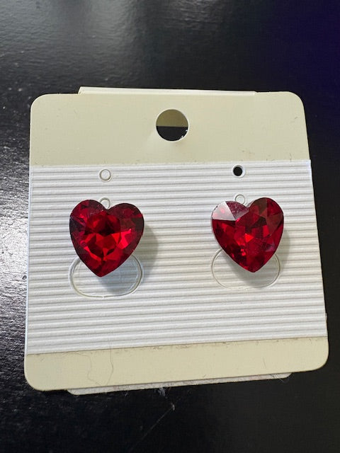 Heart Crystal Stud Earrings