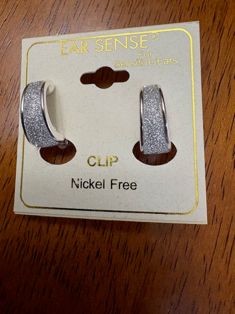 CZ Lace Fillagree Square Clip Earrings