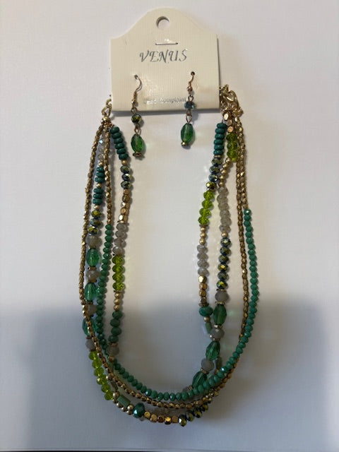 Mix Beads Layer Necklace Set