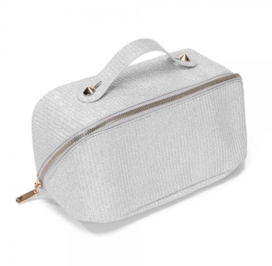 Glitter Makeup Travel Case With Handle and Spike Stud Details