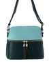 Messenger Bag with Fringe Tassel Turquoise/Teal