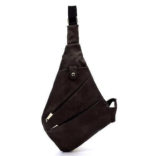 Zipper Pocket Sling Backpack Coffee