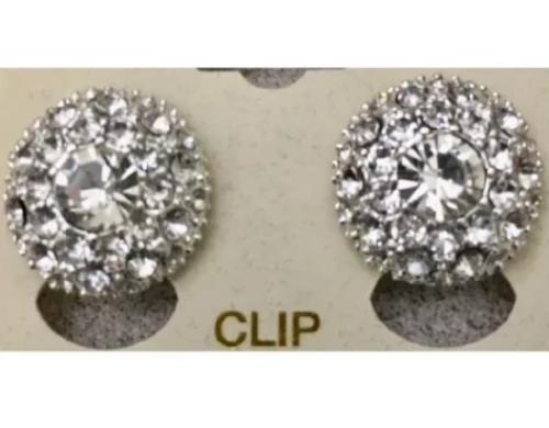 Round Crystal Clip Earring