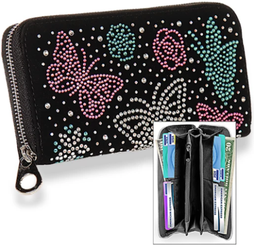 Butterfly Accented Accordion Wallet