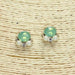 Glass Stone & Pearl Stud Earrings Mint