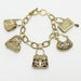 Purse Charm Bracelet Antique Gold
