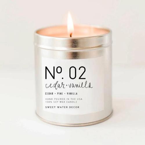 Cedar + Vanilla Soy Candle | Rose Gold