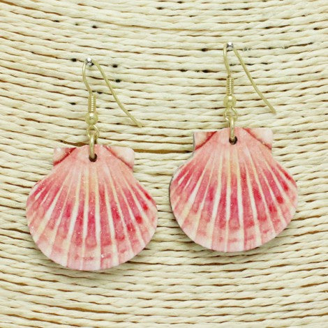 Coral Seashell Earrings