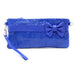Designer Inspired Clutch with Bow Accent Sophie Blue