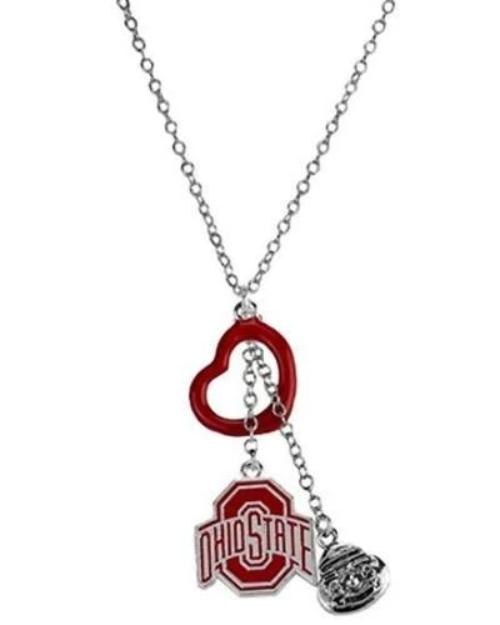 Ohio State Buckeyes Tri-Charm Necklace