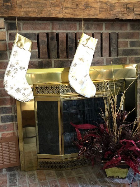 Gold Cuff & Snowflake Christmas Stocking