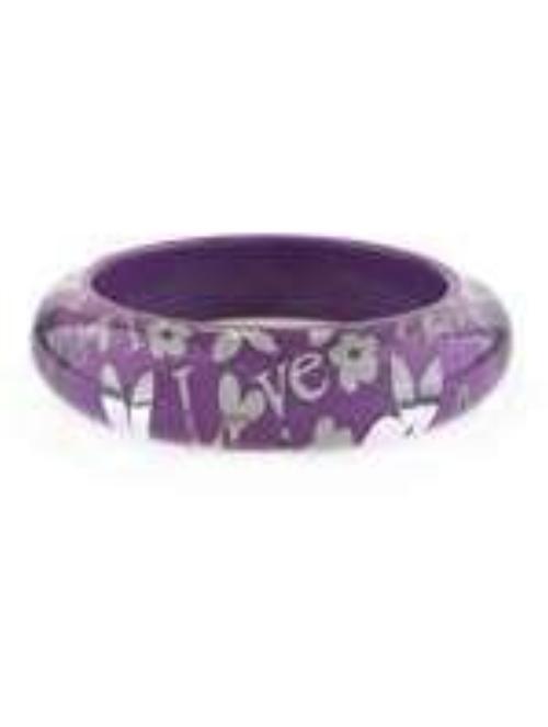 Fun Purple/Silver Bangle Bracelet
