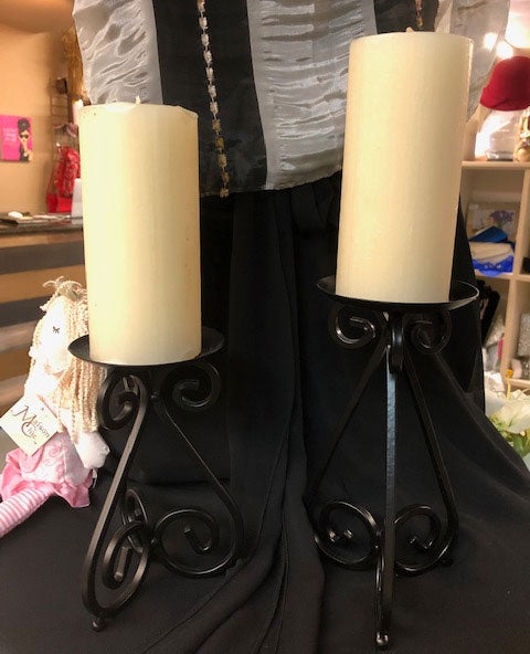 Wrought Iron Candle Holder Set of Two