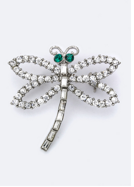 Crystal Dragonfly Brooch