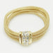 Three Strand Rhinestone Stretch Bracelet Gold
