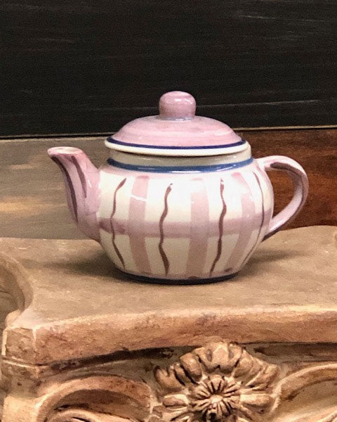 Lavender and Blue Ceramic Teapot