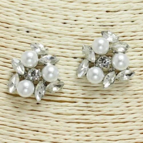 Pearl & Crystal Earrings Silver