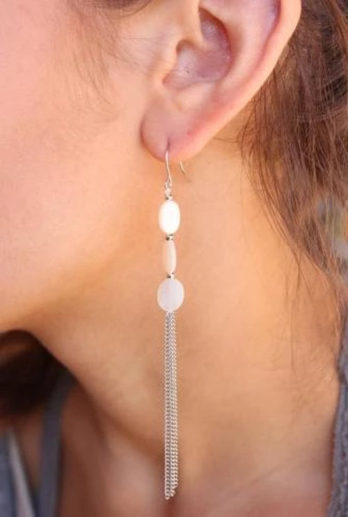 Triple Mother of Pearl Earrings