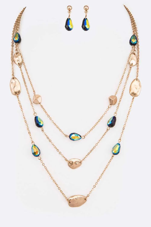 Crystal Layered Necklace Set