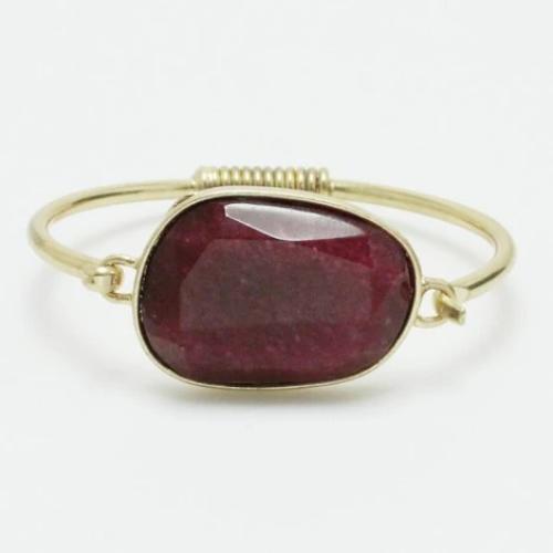 Semi Precious Stone Wired Bracelet Burgundy