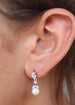 Myrna Pearl And CZ Post Drop Earring Silver