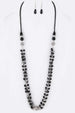 3-in-1 Convertible Crystal Fringe Beads Necklace Set Black