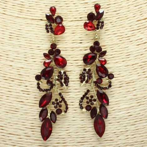Beautiful Gold & Ruby Red Earrings