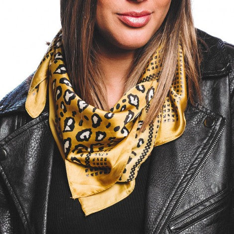 Leopard Print Scarf Mustard