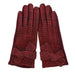 Plaid Smart Glove with Knot Burgundy