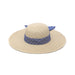 Natural Seagrass Hat w/Blue Ribbon Front