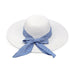 Natural Seagrass Hat w/Blue Ribbon White