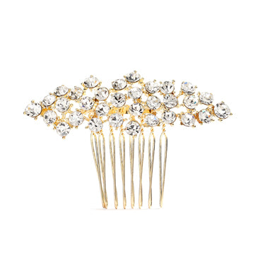 Crystal Clusters Hair Comb Gold