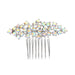 Crystal Clusters Hair Comb Silver