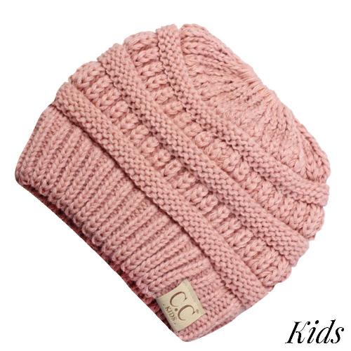 C.C Kids Messy Bun/Ponytail Beanies Indi Pink