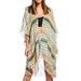 Stylish Multi-Stripe Kimono Khaki/Green/Multi