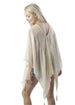 Center Lace Poncho with Tassels Back